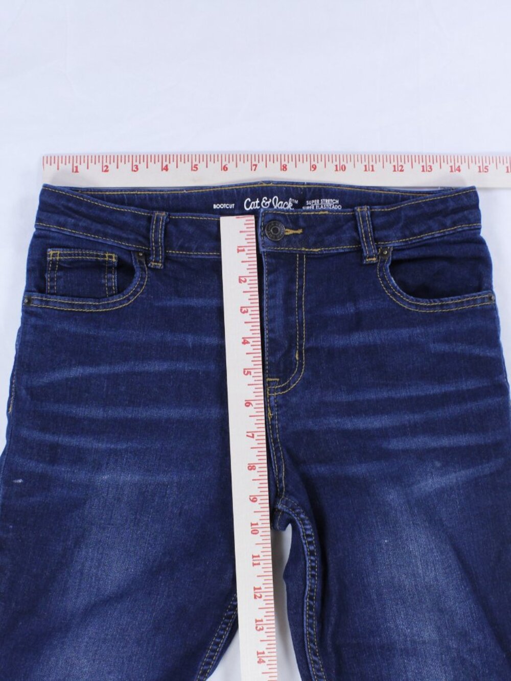 Cat & Jack Girls' Jeans - Bootcut Fit - Dark Wash - Size 14 - Picture 9 of 9